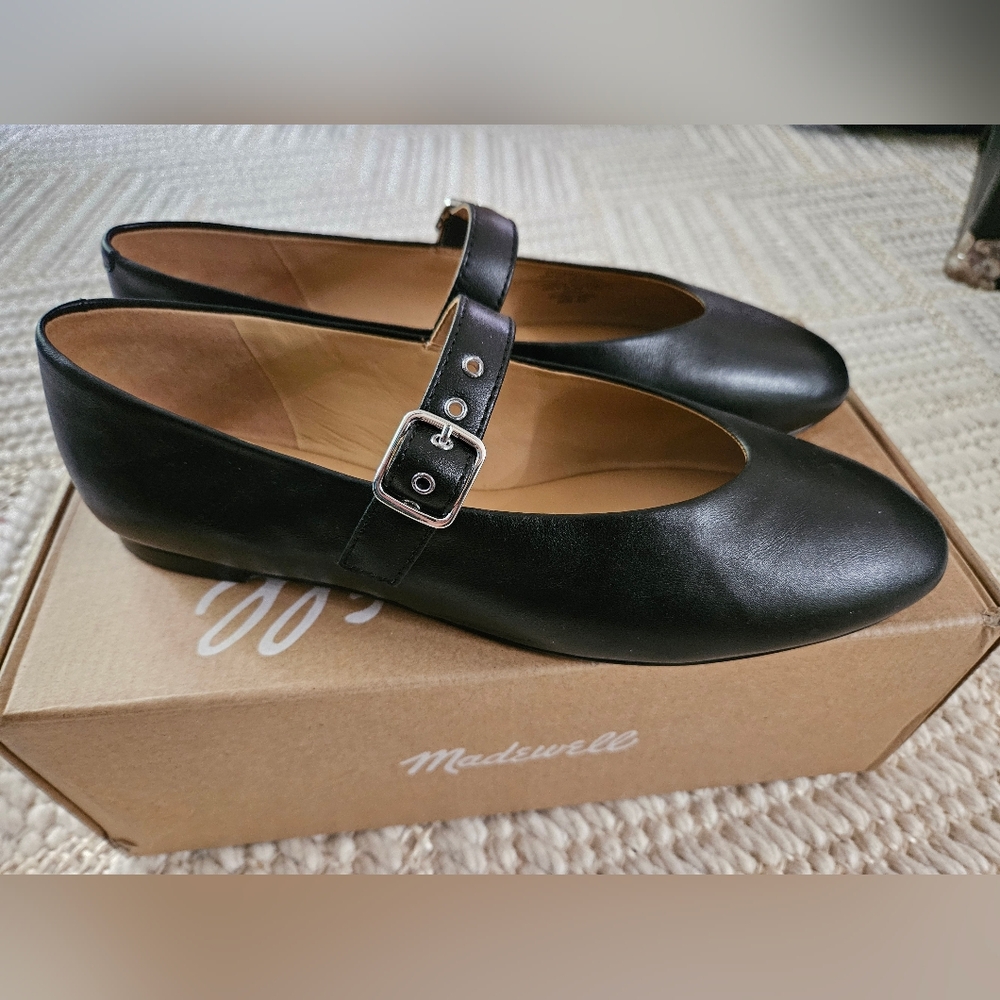 NWT Madewell Beverly Mary Jane Flat Size 9.5 NP285